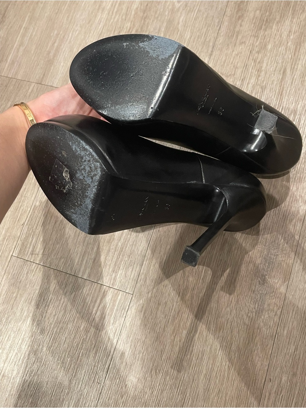 YSL Tribtoo Black Leather Platform Pumps โ Size 36 - Picture 6 of 8